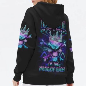  I'M FKING QUEEN SKULL BONES ALL OVER PRINT HOODIE
