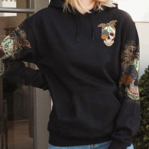 I'M NOT A B I'M A TELLER SUGAR SKULL ALL OVER PRINT HOODIE (1)