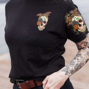 I'M NOT A B I'M A TELLER SUGAR SKULL ALL OVER PRINT T SHIRT (1)