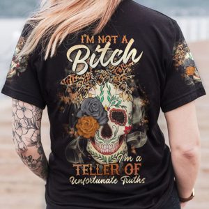 I'M NOT A B I'M A TELLER SUGAR SKULL ALL OVER PRINT T SHIRT