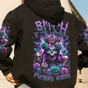 I'M THE F QUEEN SUGAR LADY SKULL ALL OVER PRINT HOODIE
