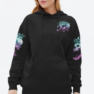 I'M THE FKING QUEEN SKULL ALL OVER PRINT HOODIE (1)