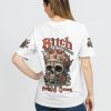 I'M THE FKING QUEEN SKULL ROSE WHITE ALL OVER PRINT T SHIRT
