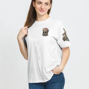  I'M THE FKING QUEEN SKULL ROSE WHITE ALL OVER PRINT T SHIRT (1)