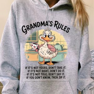 Funny Grandma Hoodie Grandma's Rules If It's Not Yours Dont Take It Gift For Grandma 4