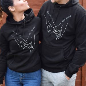 Couple Hoodie Hand In Hand Custom His And Her Name Gift For Couple 1