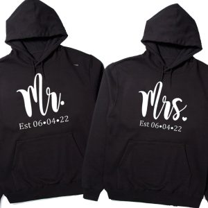 Couple Hoodie Mr And Mrs Est Custom Day Gift For Couple 4
