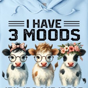 Funny Hoodie I Have 3 Moods IDK, IDC, IDGAF Funny Gift 1