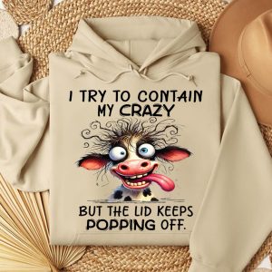 Funny Hoodie I Try To Contain My Crazy Funny Gift 1