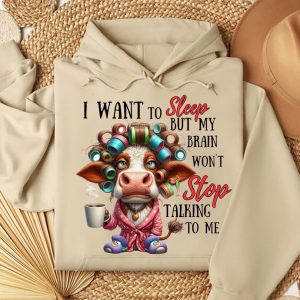 Funny Hoodie I Want To Sleep But My Brain Won't Stop Talking Funny Gift 2