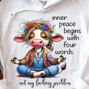 Funny Hoodie Inner Peace Begins With Four Words Not My Funny Gift 2