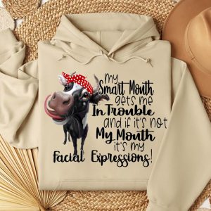 Funny Hoodie My Smart Mouth Gets Me In Trouble And If It's Not Funny Gift 2