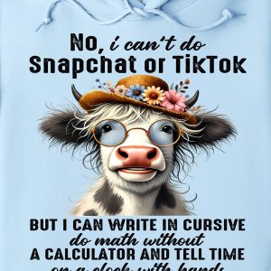 Funny Hoodie No I Can't Do Snapchat Funny Gift 1