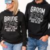 Woman and man wearing black hoodies, mockup for hoody sweatshirt design